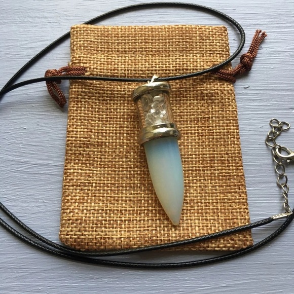 Hand Crafted Other - Opalite Necklace Mens Crystal Necklace Opalite Mens Necklace Unisex Necklace